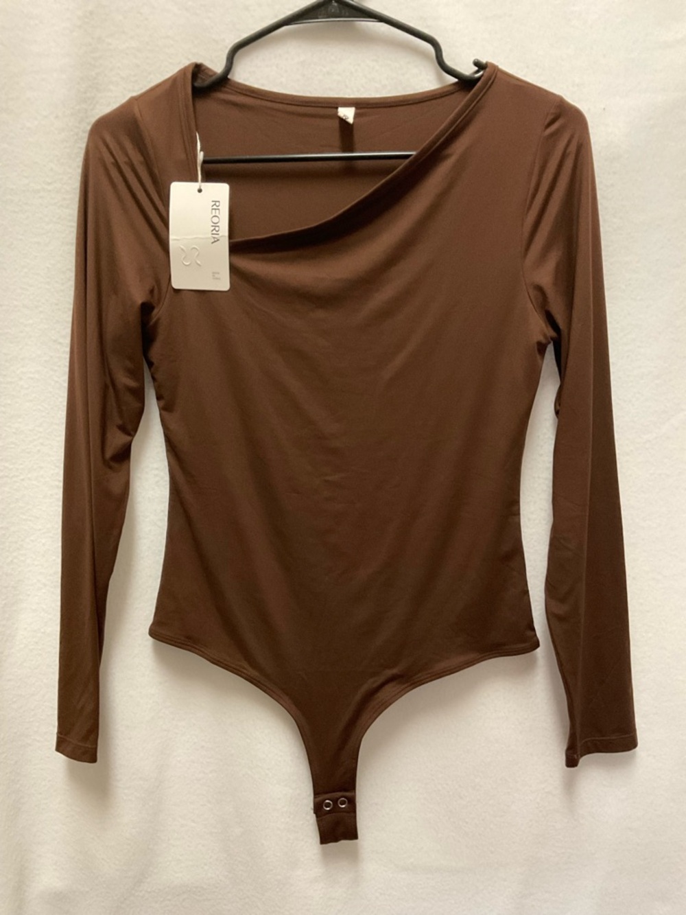 ReoRia Brown Long-Sleeve Crewneck Bodysuit